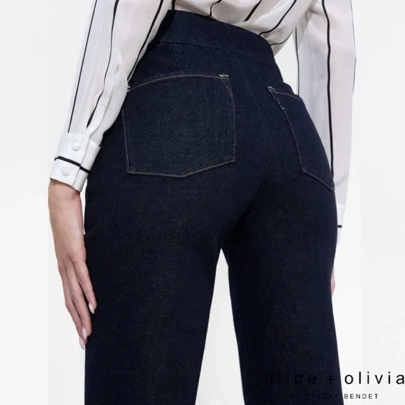 Alice + Olivia Navy Flare Jeans - Picture 5 of 5